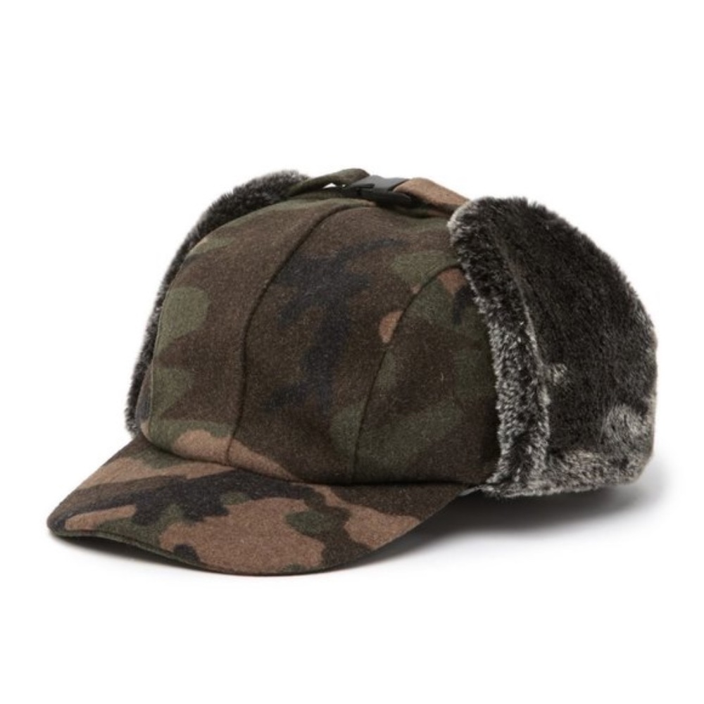 Public Opinion Camo Faux Fur Hat